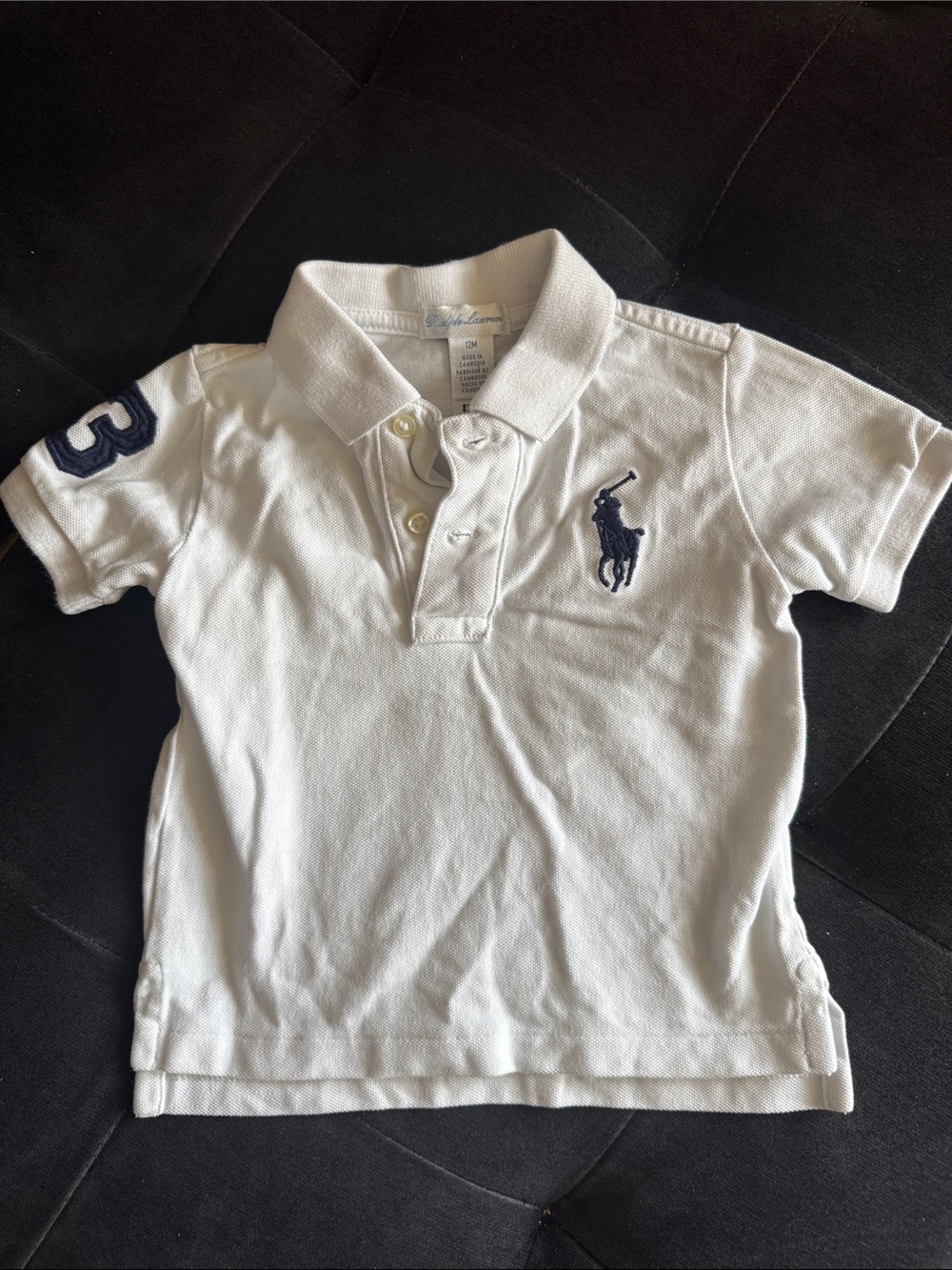 Polo by Ralph Lauren White Kids Polo with Navy Pony